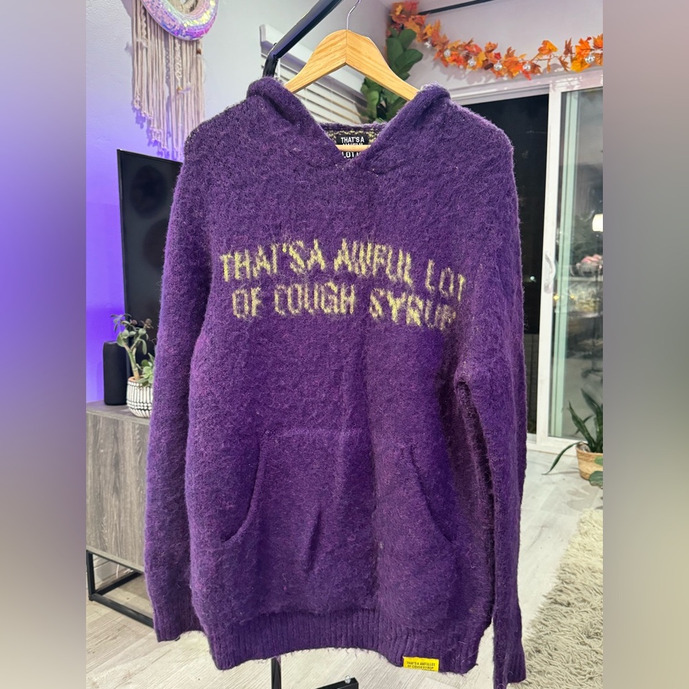 That’s A Awful Lot of Cough Syrup Purple Hoodie - L
